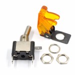 Comutator / Intrerupator metalic auto - ON si OFF, capac plastic galben